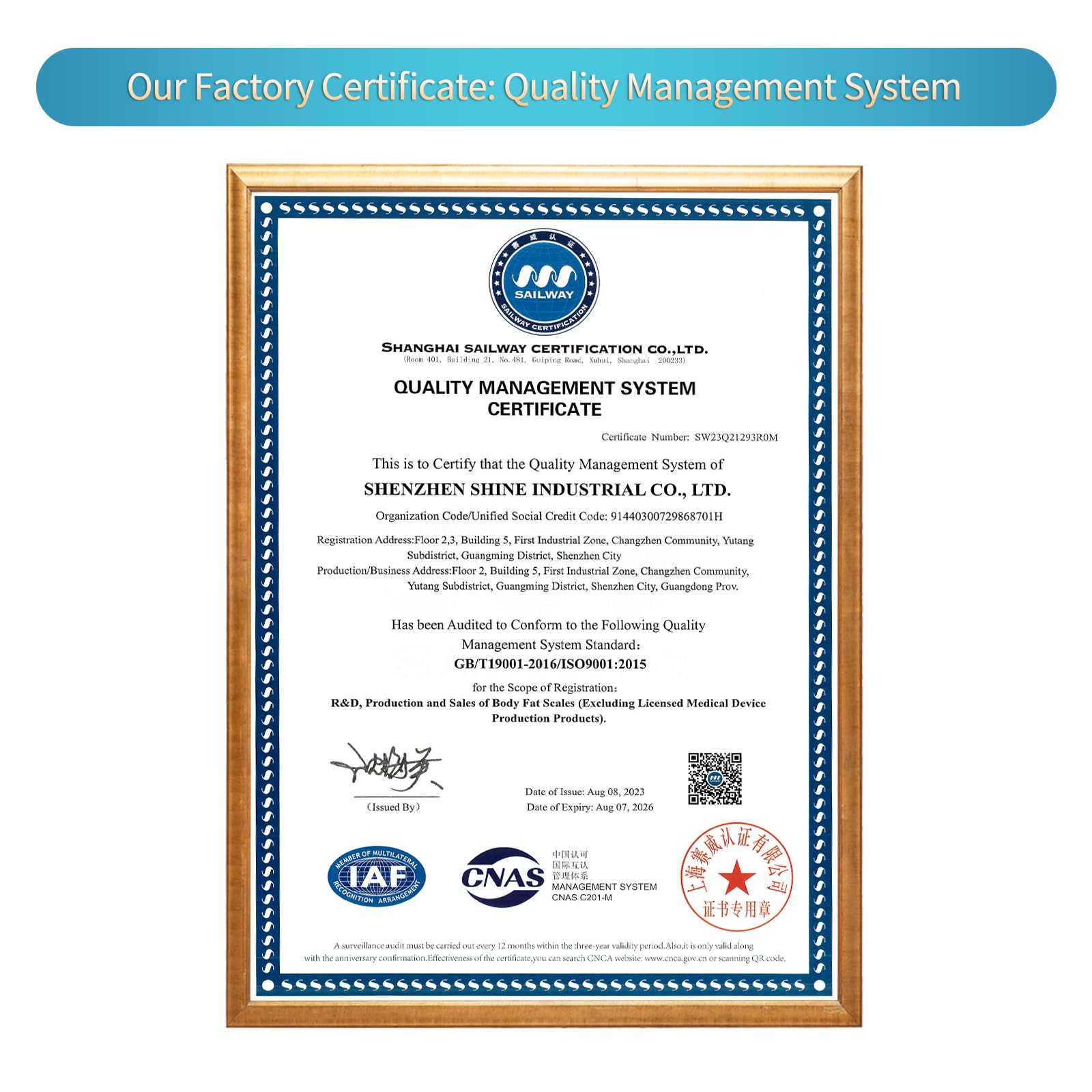 Vitafit ISO-certified quality marks on the product overview.