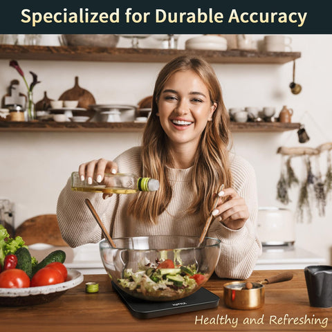 Vitafit tare function allows weighing multiple ingredients in one bowl
