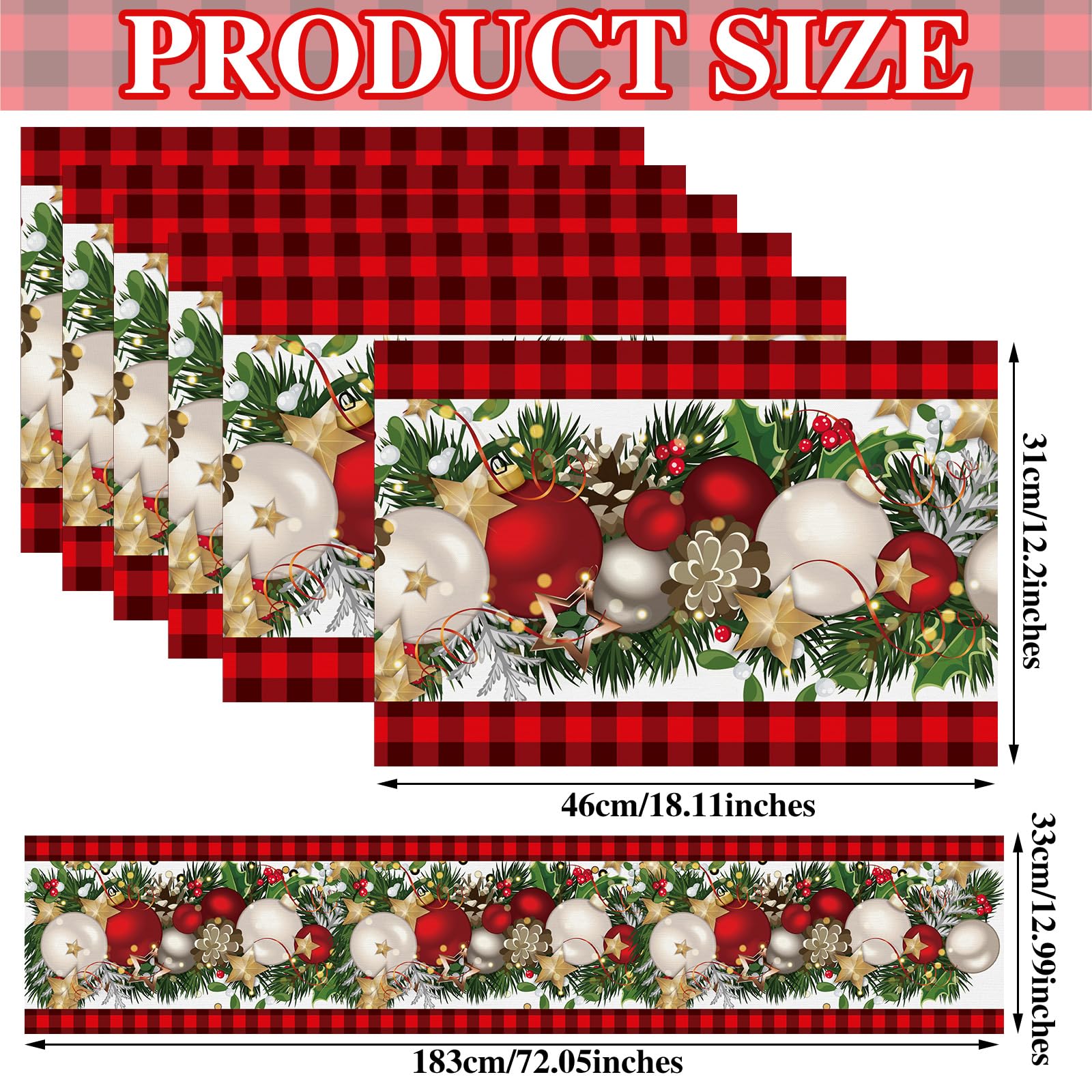 VitalCozy placemats featuring buffalo plaid pattern protect surfaces during gatherings.