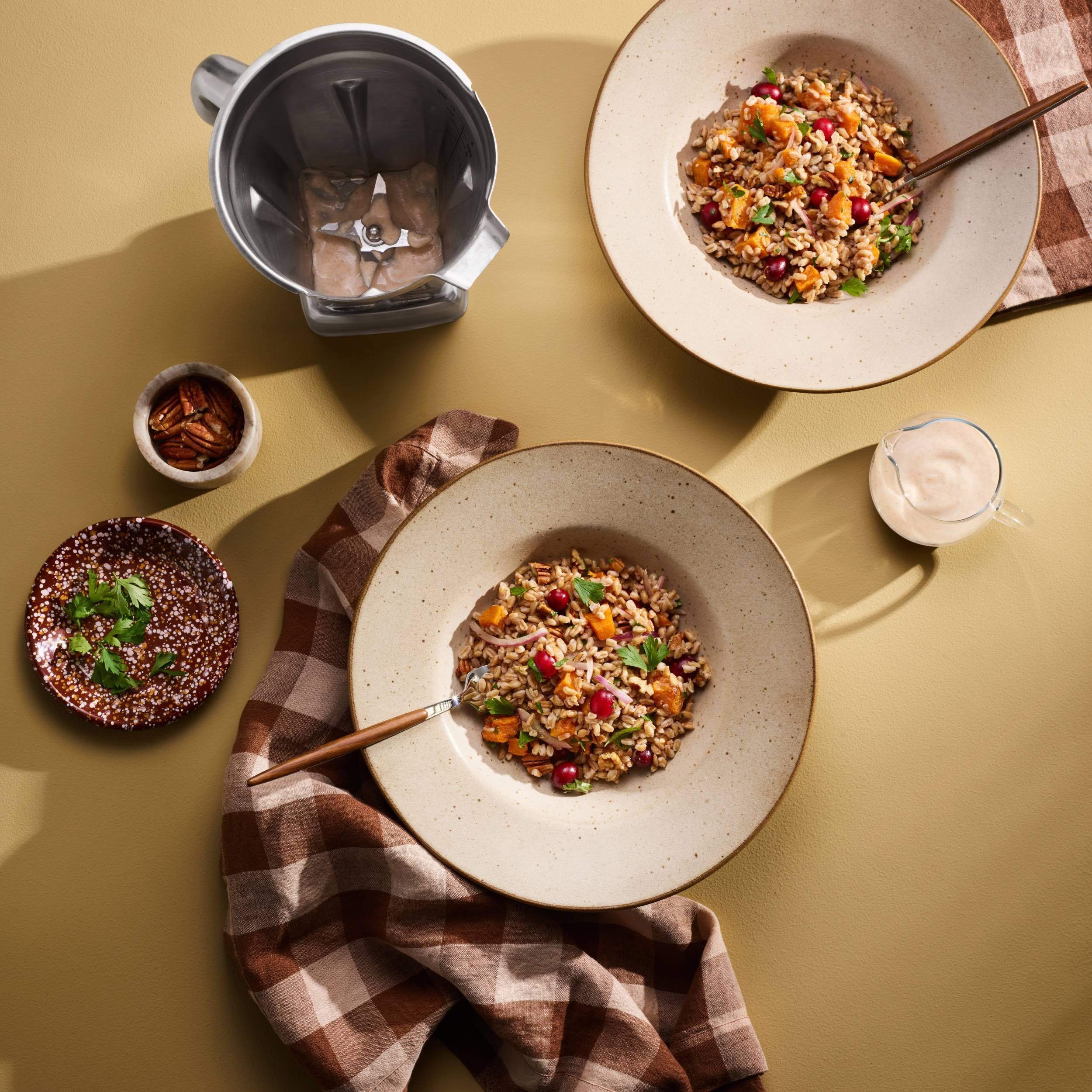 Vitamix container emphasizes small-batch blending efficiency with a compact design.