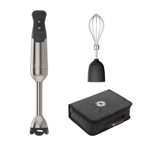 Vitamix 5-Speed Immersion Blender motor powers quick smoothies and hot soups.