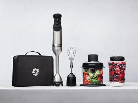 Vitamix mini-chopper attachment in action for quick chopping