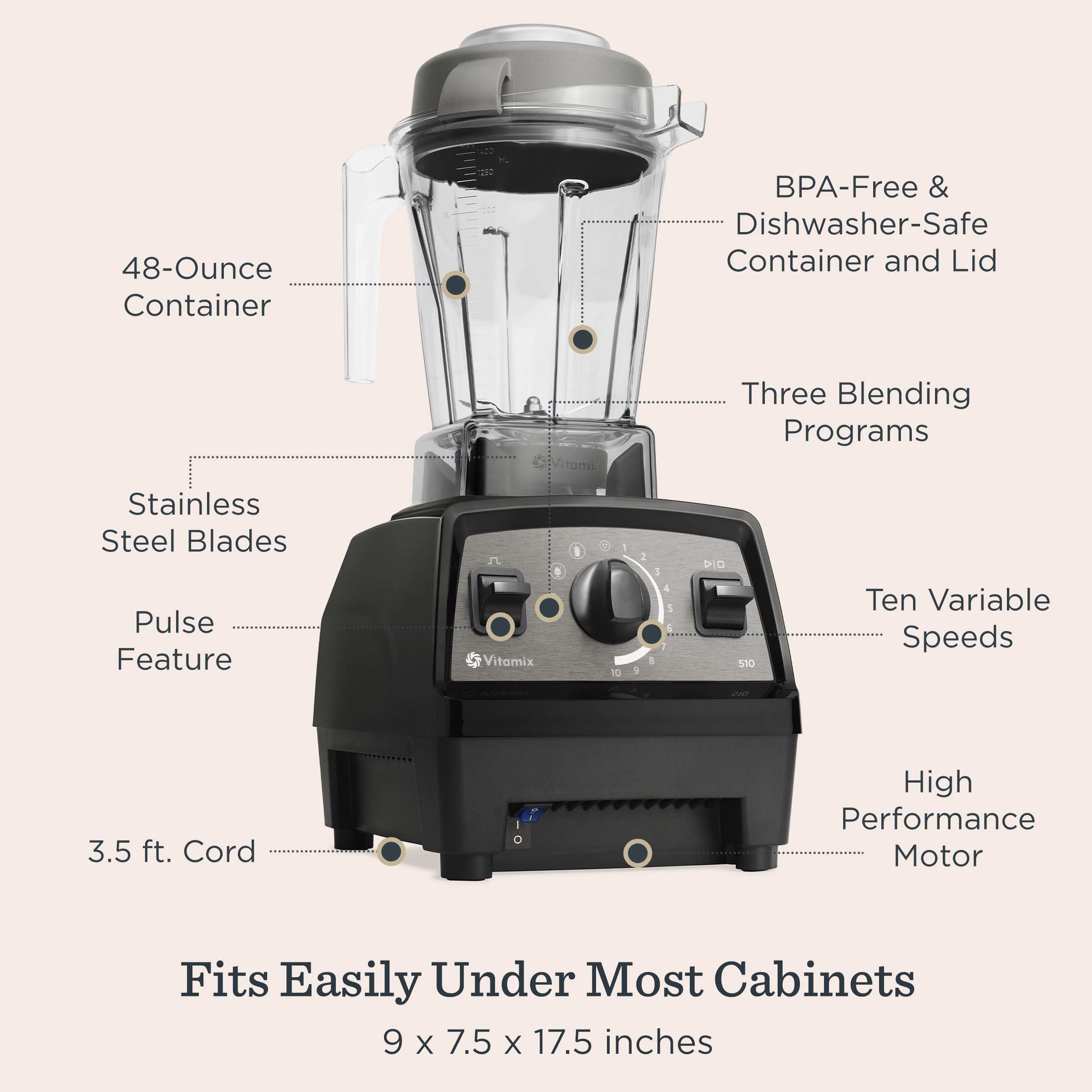 Vitamix Propel 510 stainless-steel blades for tough ingredients