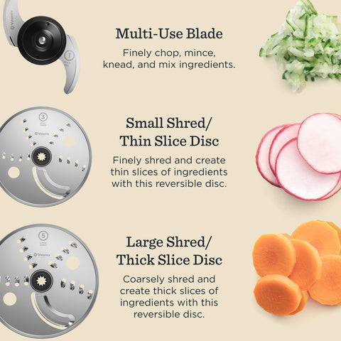 Vitamix fine-thin shred disc for delicate slicing and fine shredding.