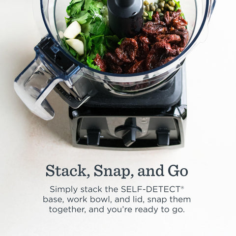 Vitamix small feed chute for adding compact ingredients with ease.