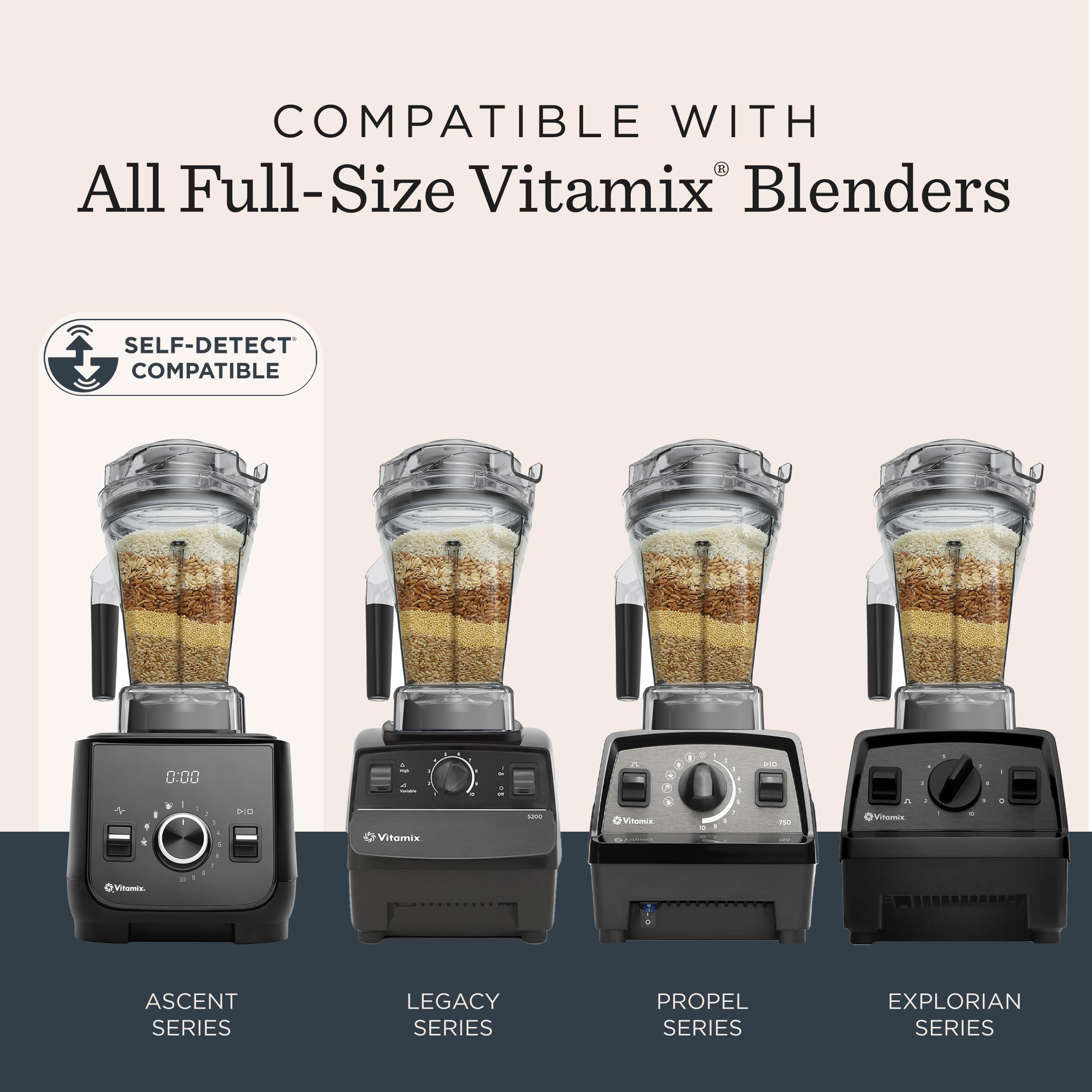 Soft-grip Vitamix handle for secure pouring