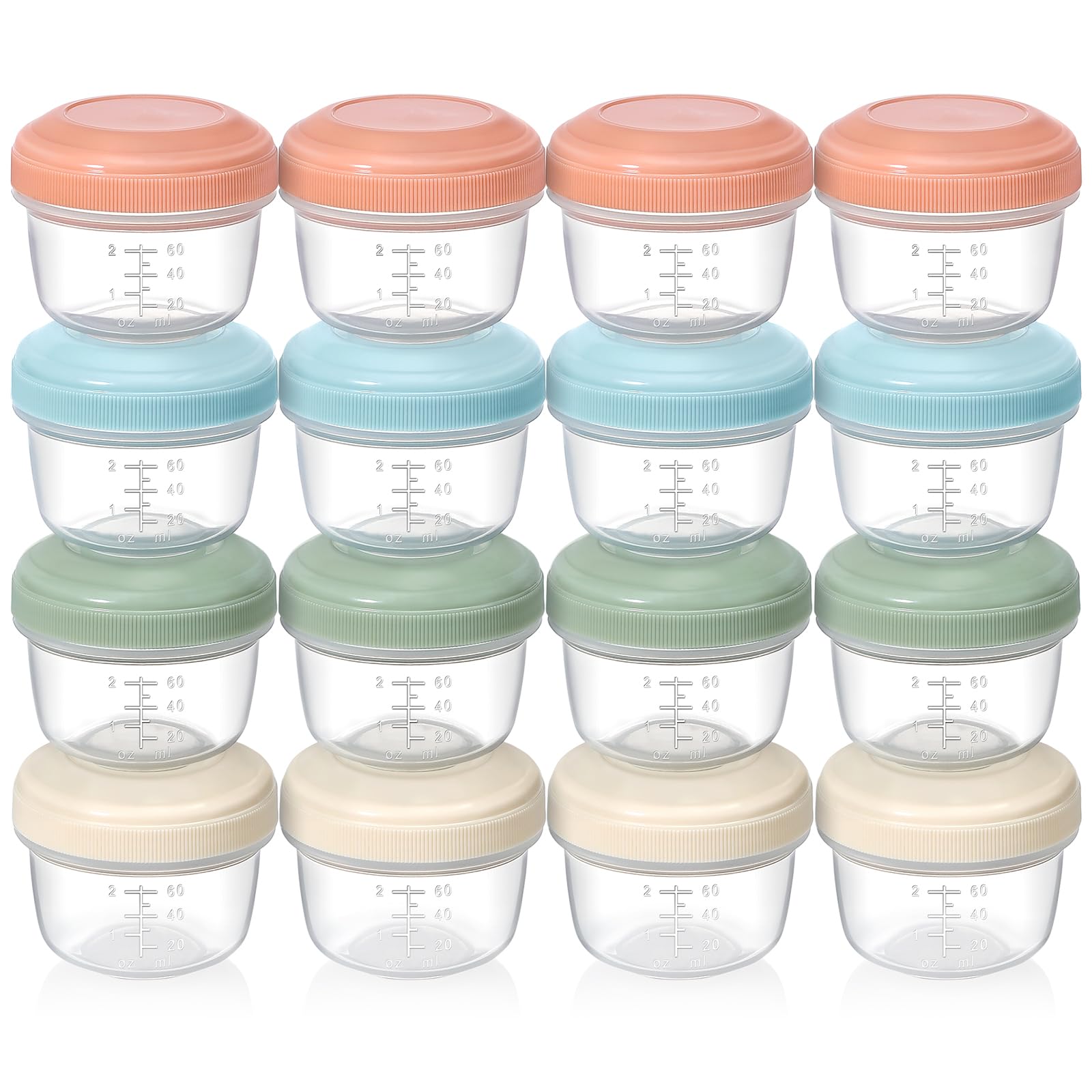 VITEVER 16-pack 4oz containers with lids for organized storage and travel
