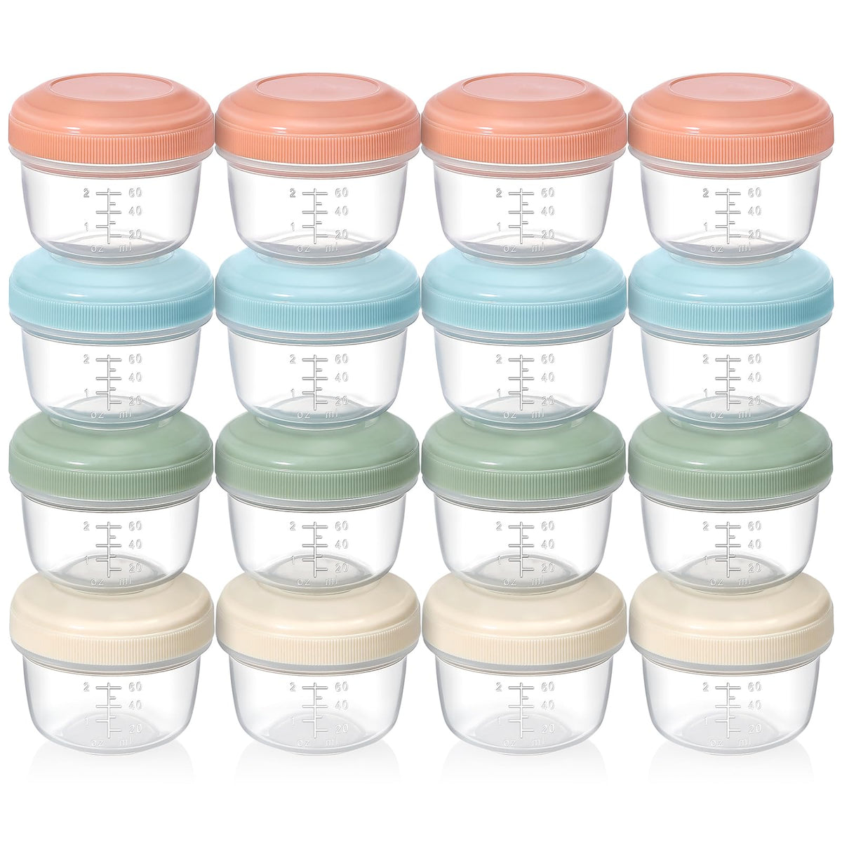 VITEVER 16-pack 4oz containers with lids for organized storage and travel
