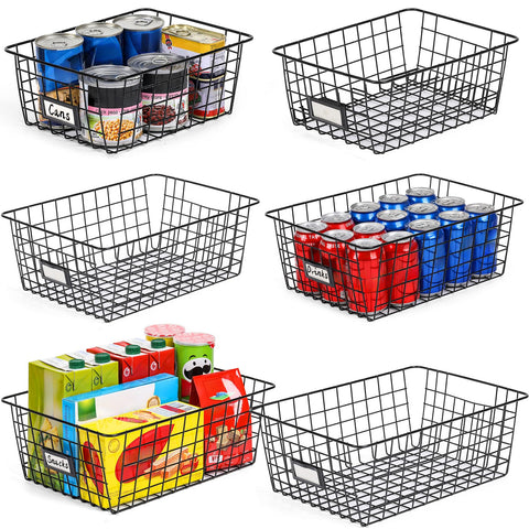 VITEVER six-pack wire baskets in a pantry-set, enabling easy organization