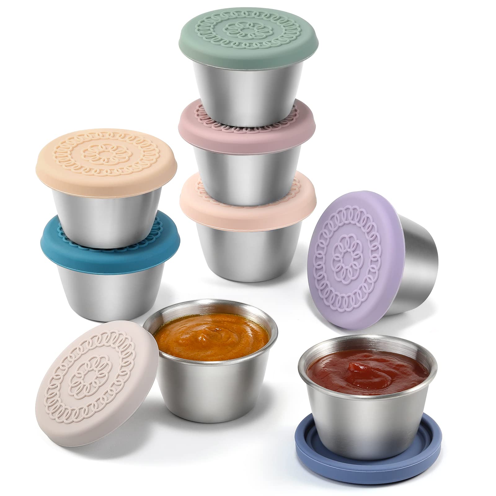 VITEVER 8-pack salad dressing containers for on-the-go meals.