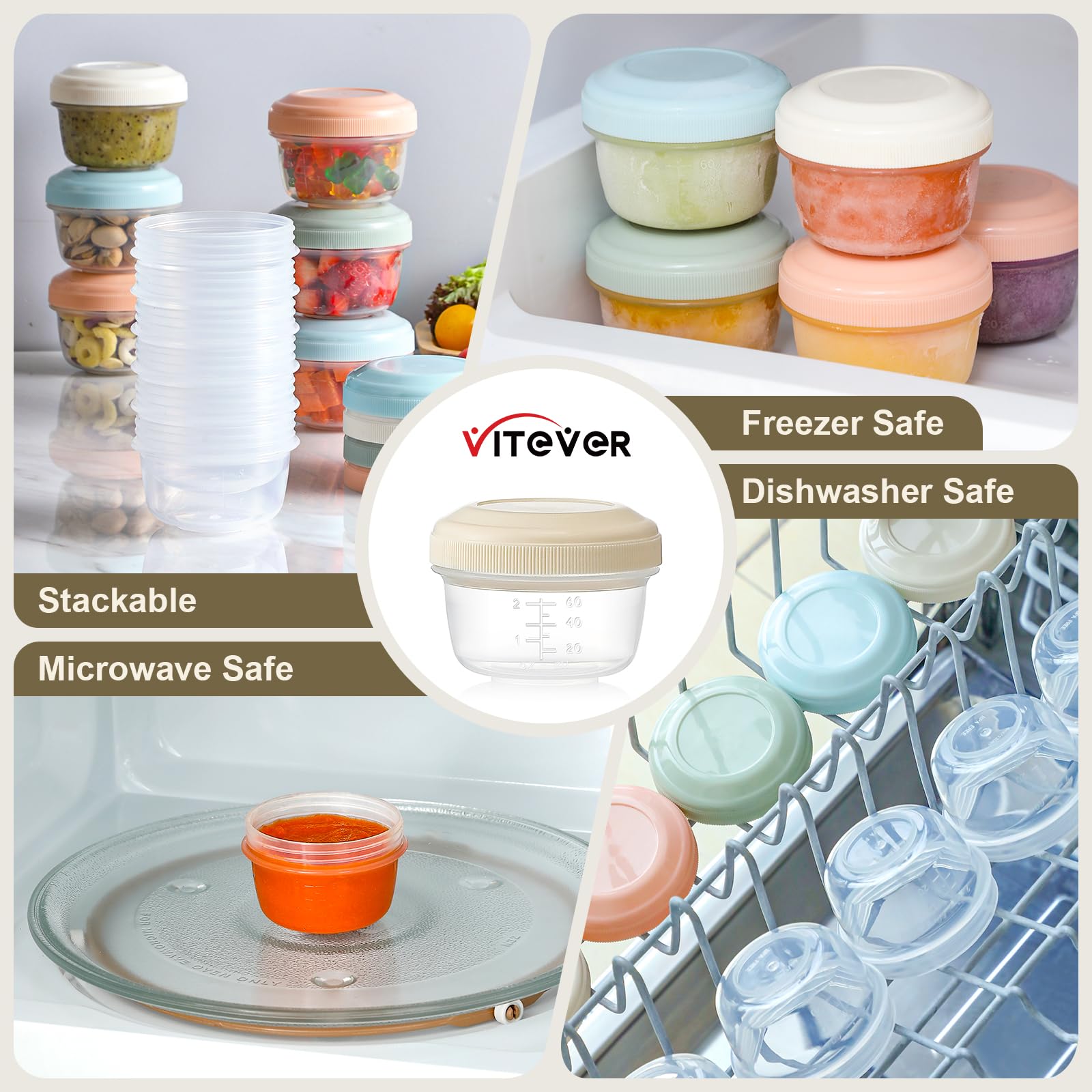 VITEVER dry erase marker on lids for labeling contents and dates