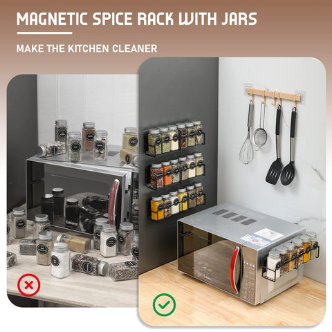 VITEVER magnetic rack on fridge offers secure, hands-free access to spices