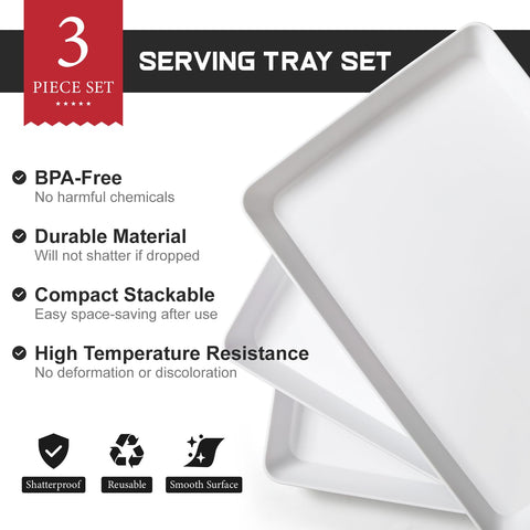 VITEVER shatterproof trays ideal for parties and outdoor dining.