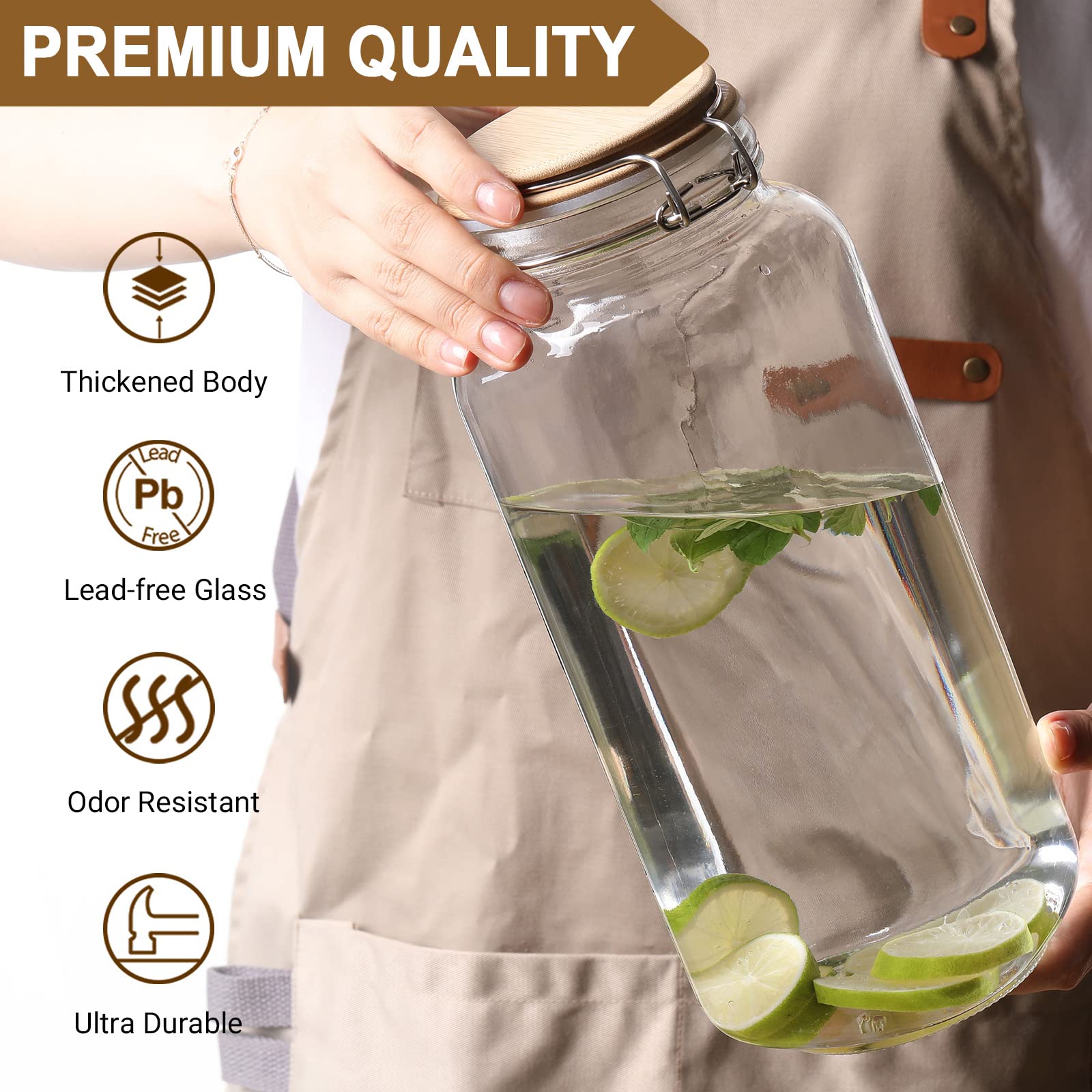 VITEVER jar with airtight lid maintains dryness for dry goods