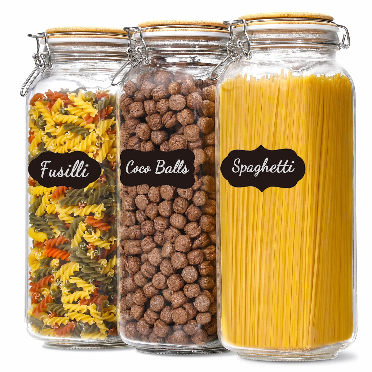 VITEVER Taller 92oz glass jar tall profile for organized pantry storage