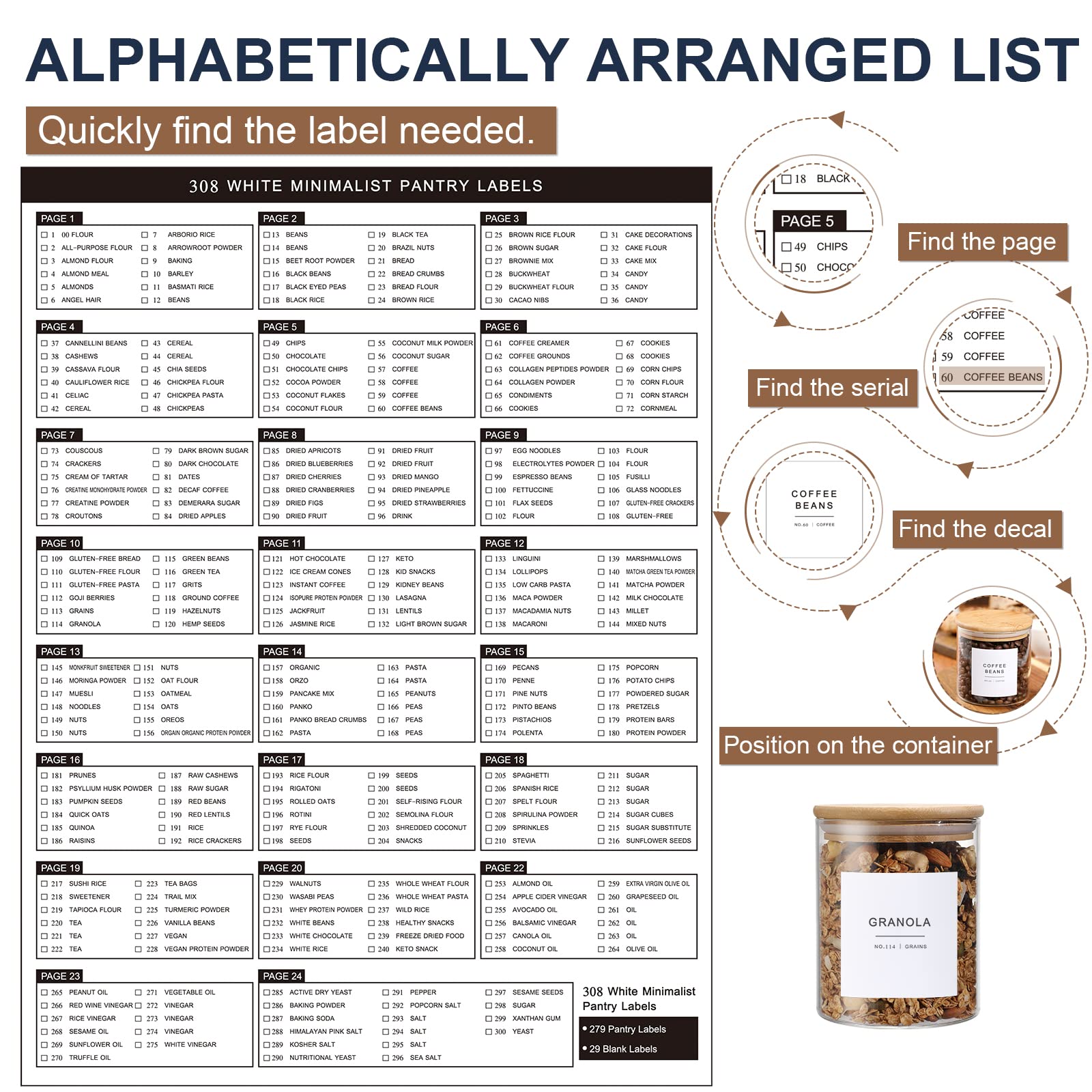 VITEVER waterproof, tear-resistant label material for pantry storage.