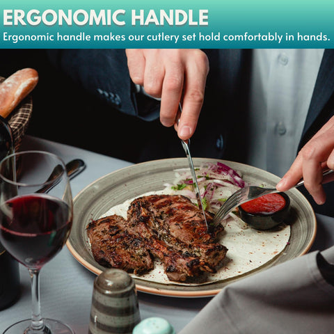 VIVANI dinner knives with ergonomic handles for easy slicing