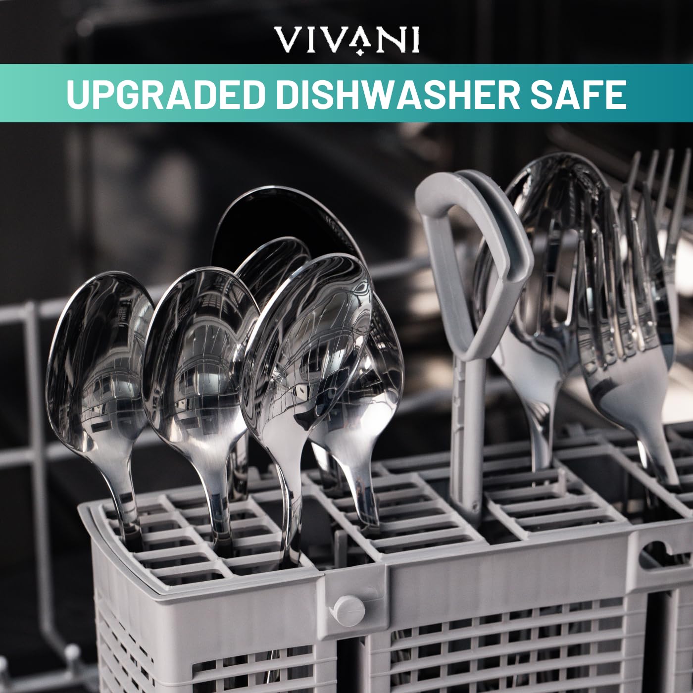 VIVANI dishwasher-safe utensils simplify cleanup after family meals