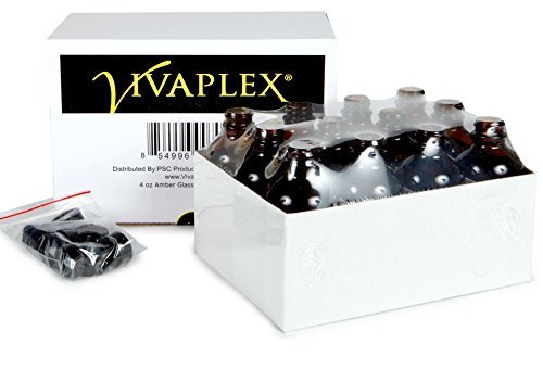 Vivaplex 4 oz amber bottle close-up with lid, protects contents from UV light.
