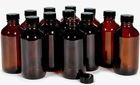 Vivaplex amber bottle with black lid, ideal for travel-friendly essential oil storage.