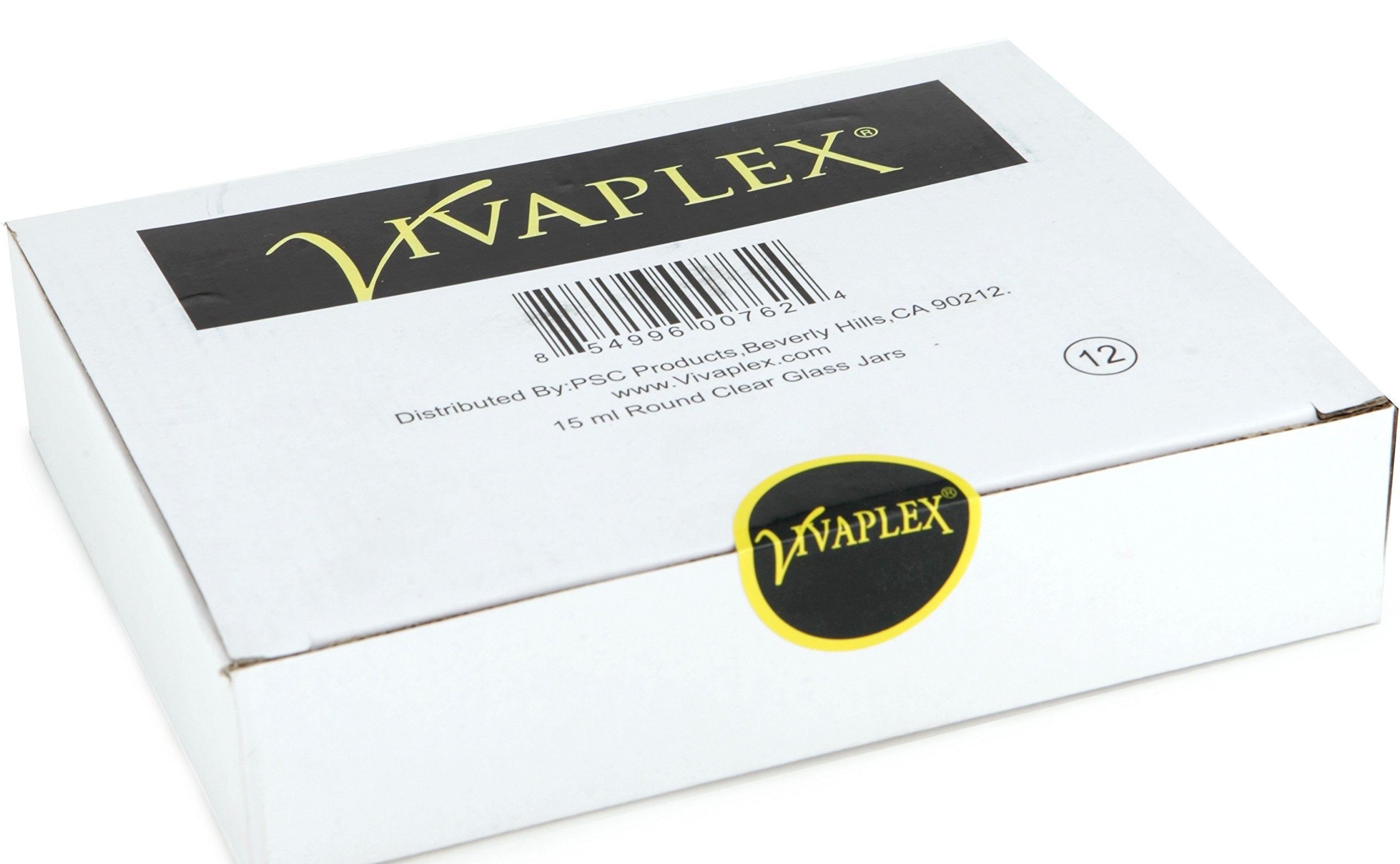Vivaplex clear glass 15 ml jar showing contents clearly for quick identification.