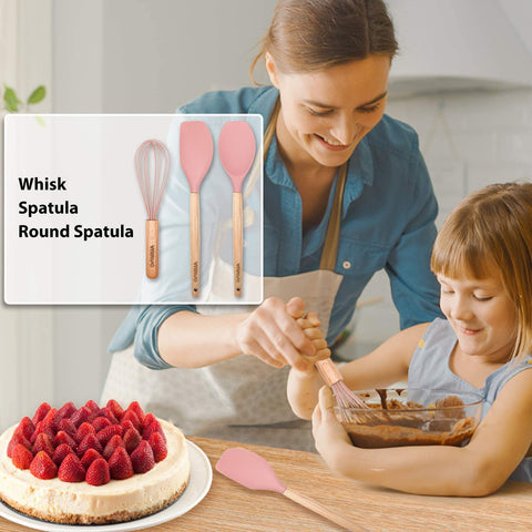 VIVAYO silicone slotted spoon for draining soups without scraping.