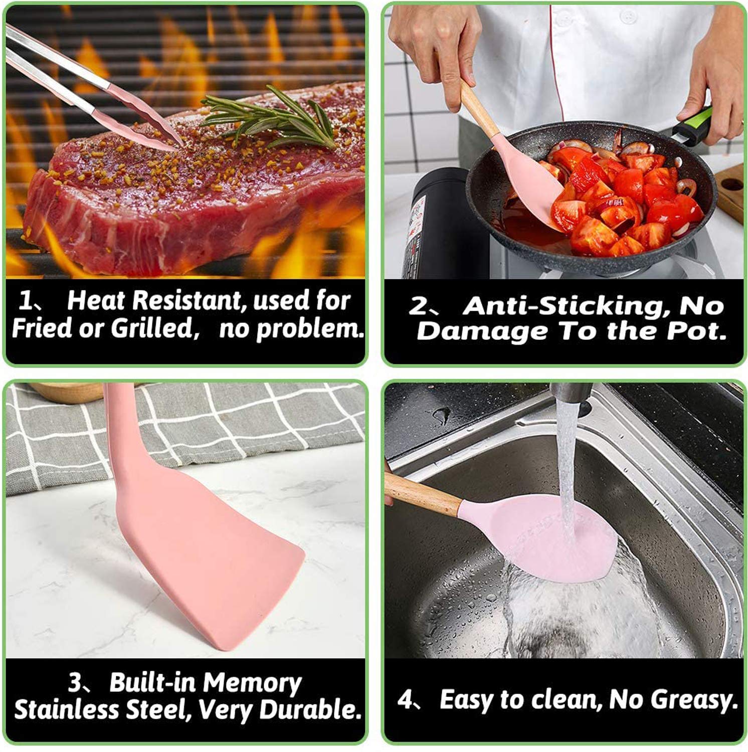 VIVAYO silicone pasta server designed for steady serving and control.