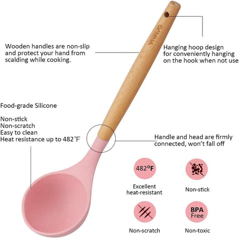 VIVAYO durable spoon spatula with soft silicone edge protects nonstick surfaces.