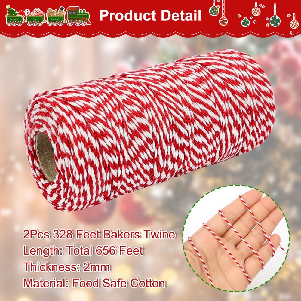 Vivifying bakers twine, 328 ft, 2 mm thick, ready for baking tasks.