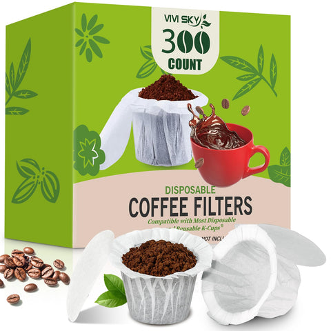 VIVI SKY K Cup filters with lid in white for clean, spill-free brewing