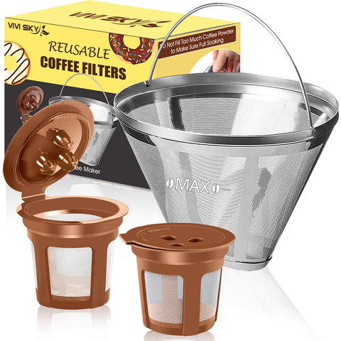 VIVI SKY reusable filter close-up fits Ninja 4-cone systems and promotes consistent flavor.