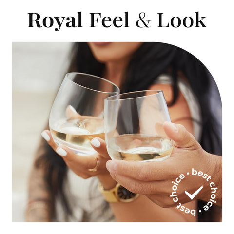 Vivocci heavy-base stemless design adds balance during casual sipping.