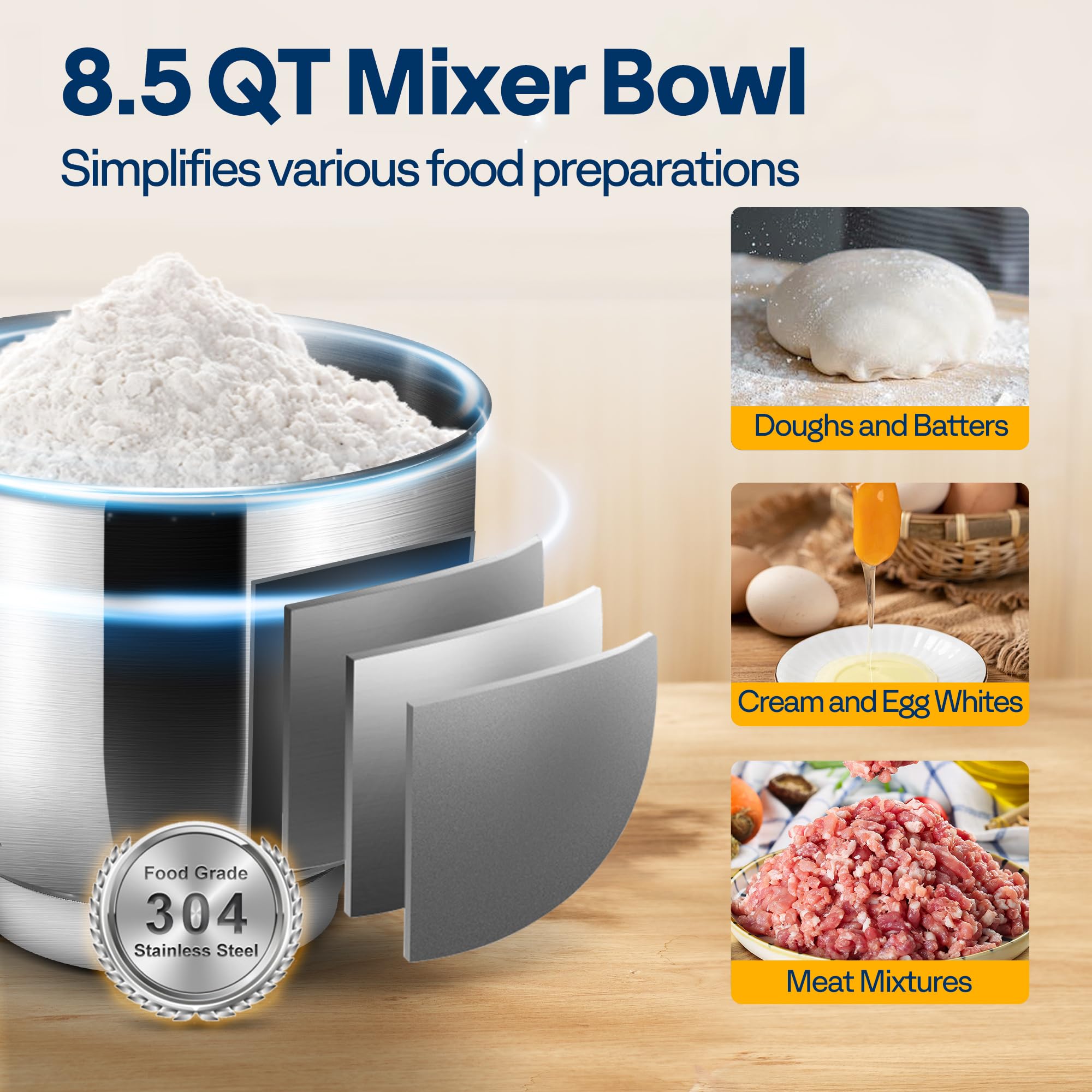 Vivohome mixer featuring 10-plus speed settings for precise batter control.