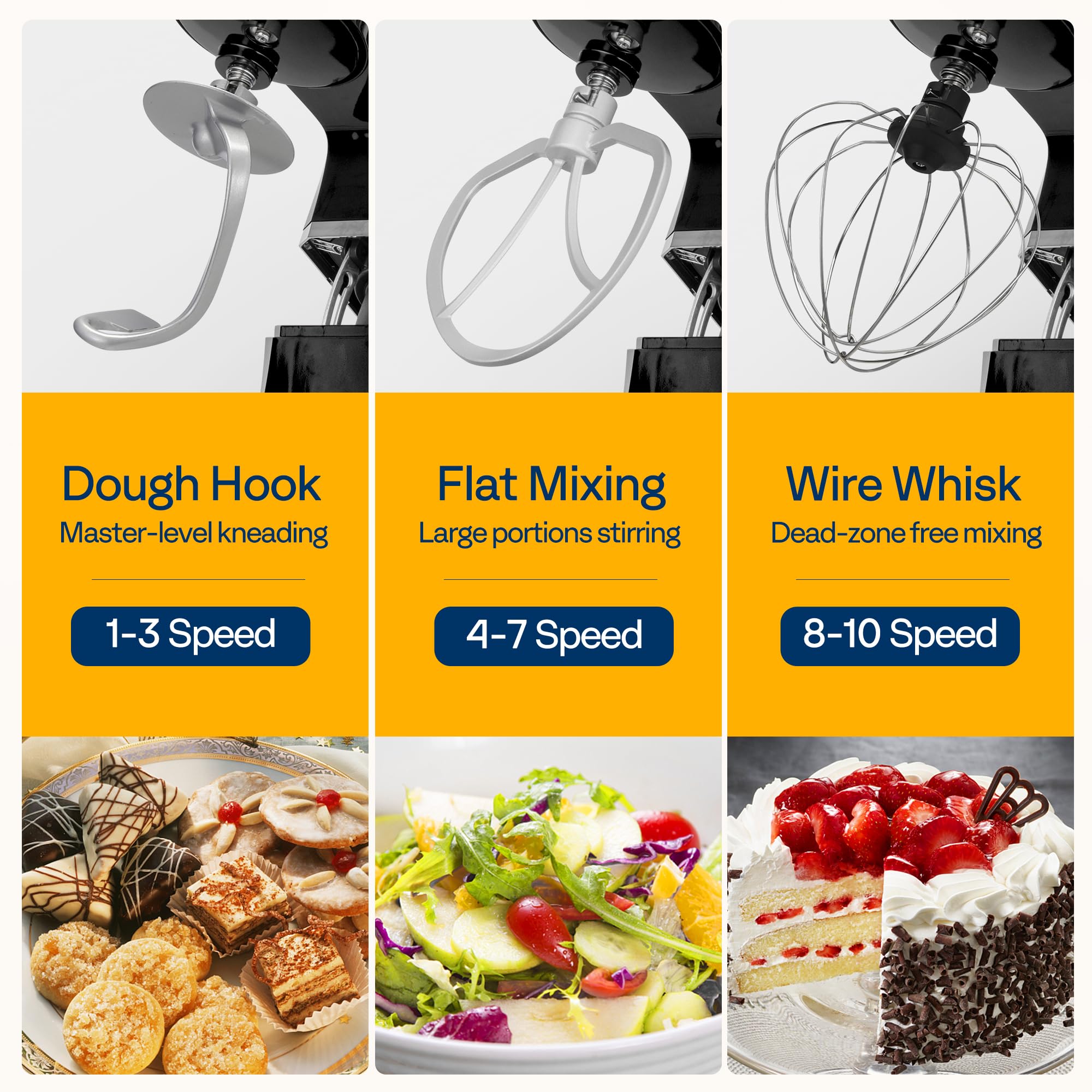 Vivohome 6-in-1 mixer kneading dough for bread and pastries with even results.