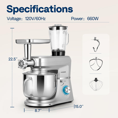 VIVOHOME 660W copper motor delivers consistent power for large batches.