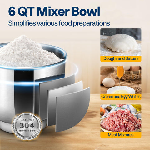 VIVOHOME planetary mixing action ensures thorough ingredient contact.