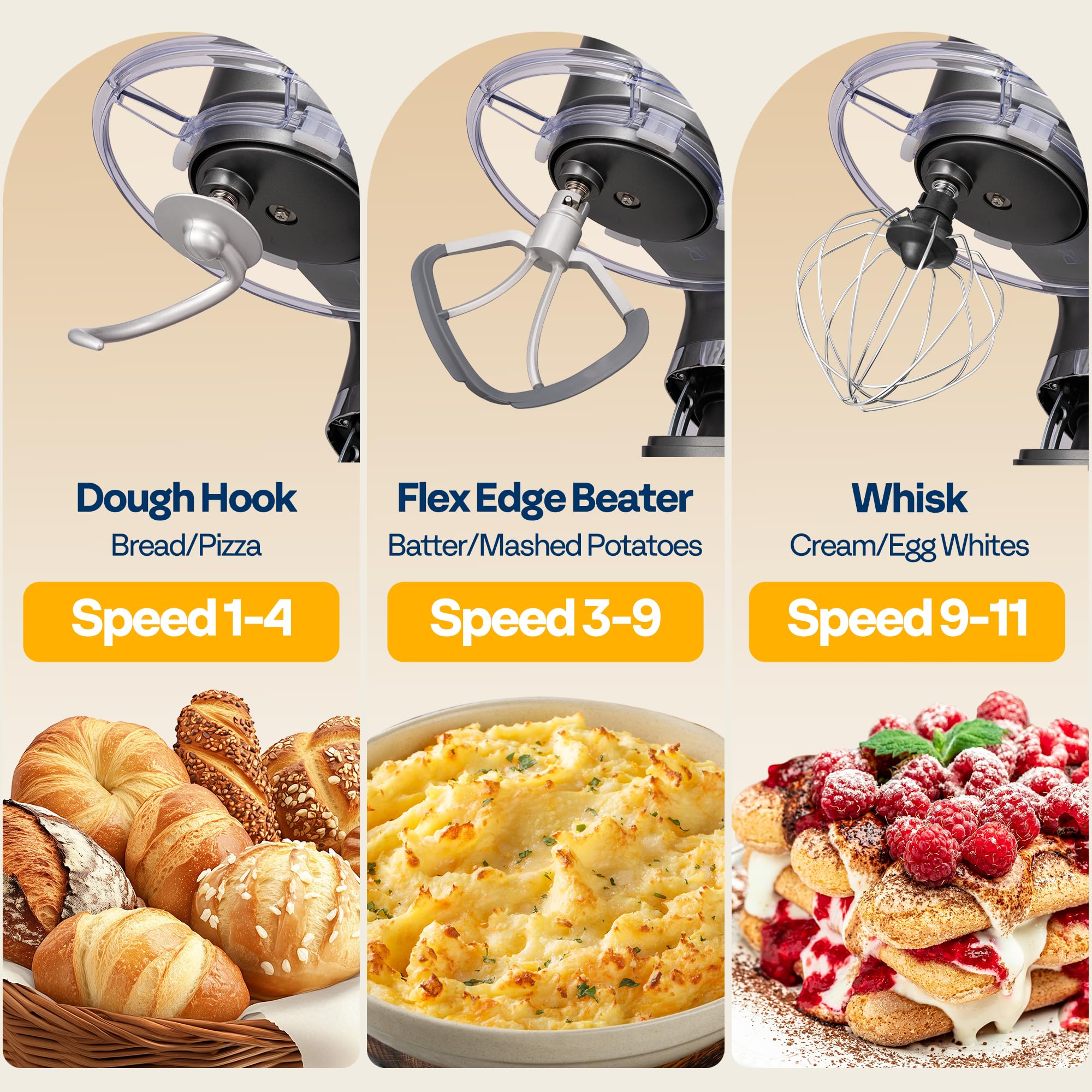 VIVOHOME stand mixer dishwasher-safe attachments simplify cleanup