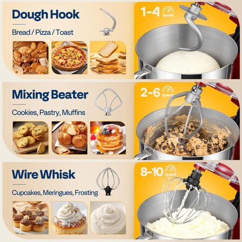 VIVOHOME aluminum dough hook for smooth bread dough.