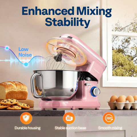 VIVOHOME dough hook attachment kneads thick doughs smoothly.