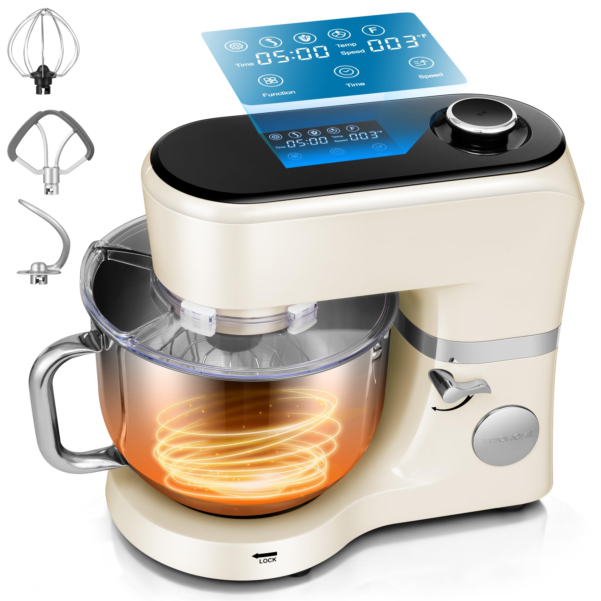VIVOHOME stand mixer with fermentation preset for even dough rise