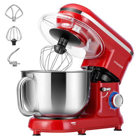 VIVOHOME stand mixer front view in red showing robust motor for home baking
