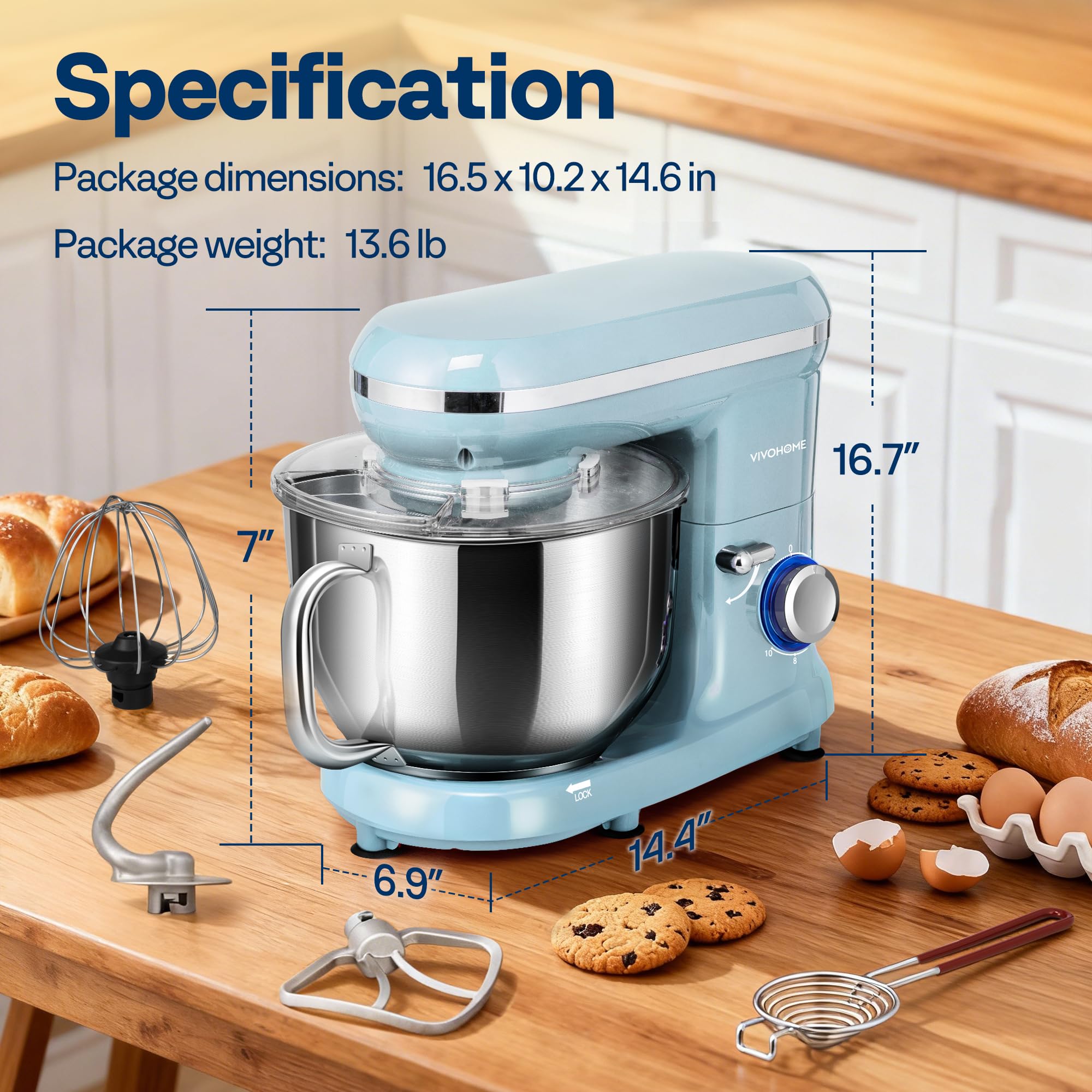 VIVOHOME gift-ready mixer suitable for home cooks and bakers.