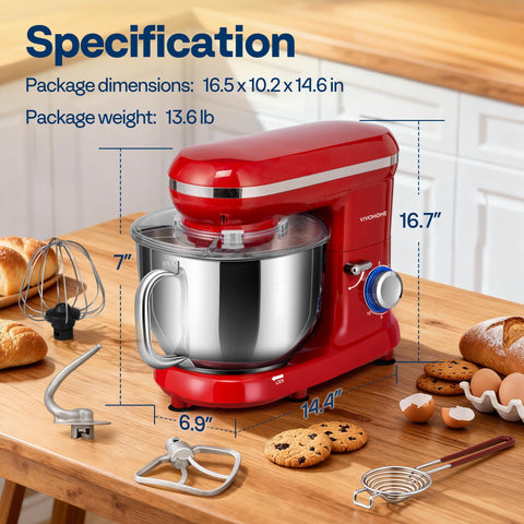 VIVOHOME stand mixer in kitchen setup highlighting color and versatility