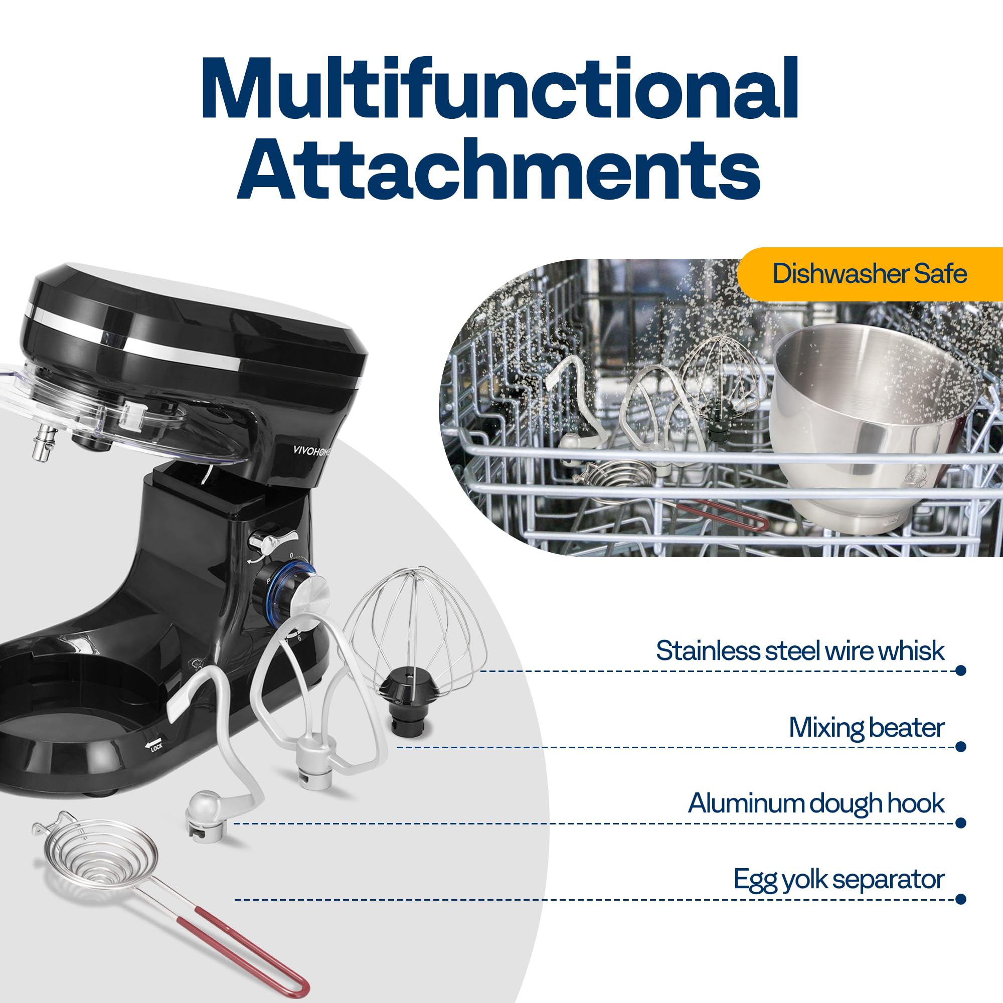 VIVOHME stand mixer non-slip feet for stable operation