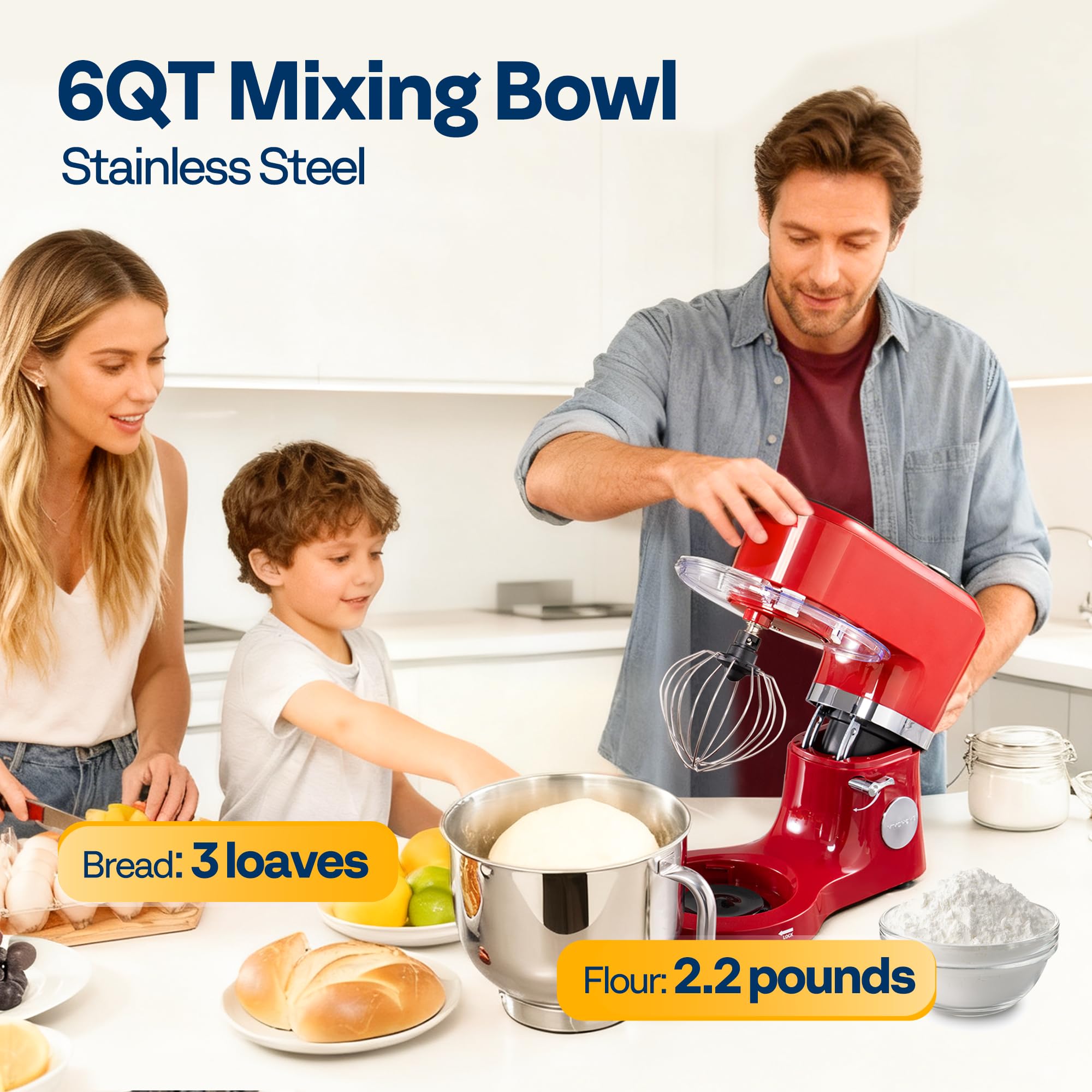 VIVOHOME mixer with splash guard and tilt-head for easy access