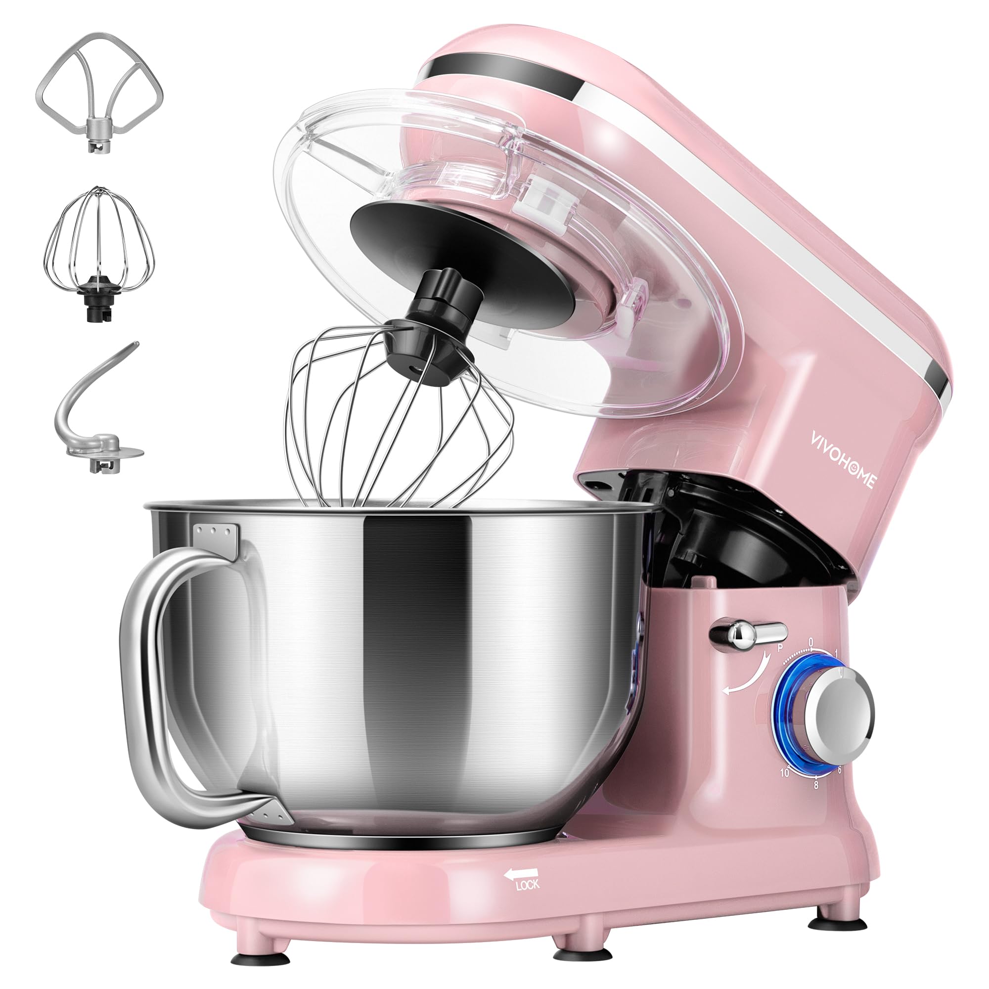 VIVOHOME stand mixer tilt-head for easy ingredient access during baking.