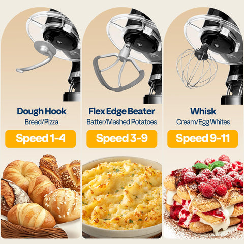 VIVOHOME stand mixer with whisk attachment for fluffy mixes and quick whipping.