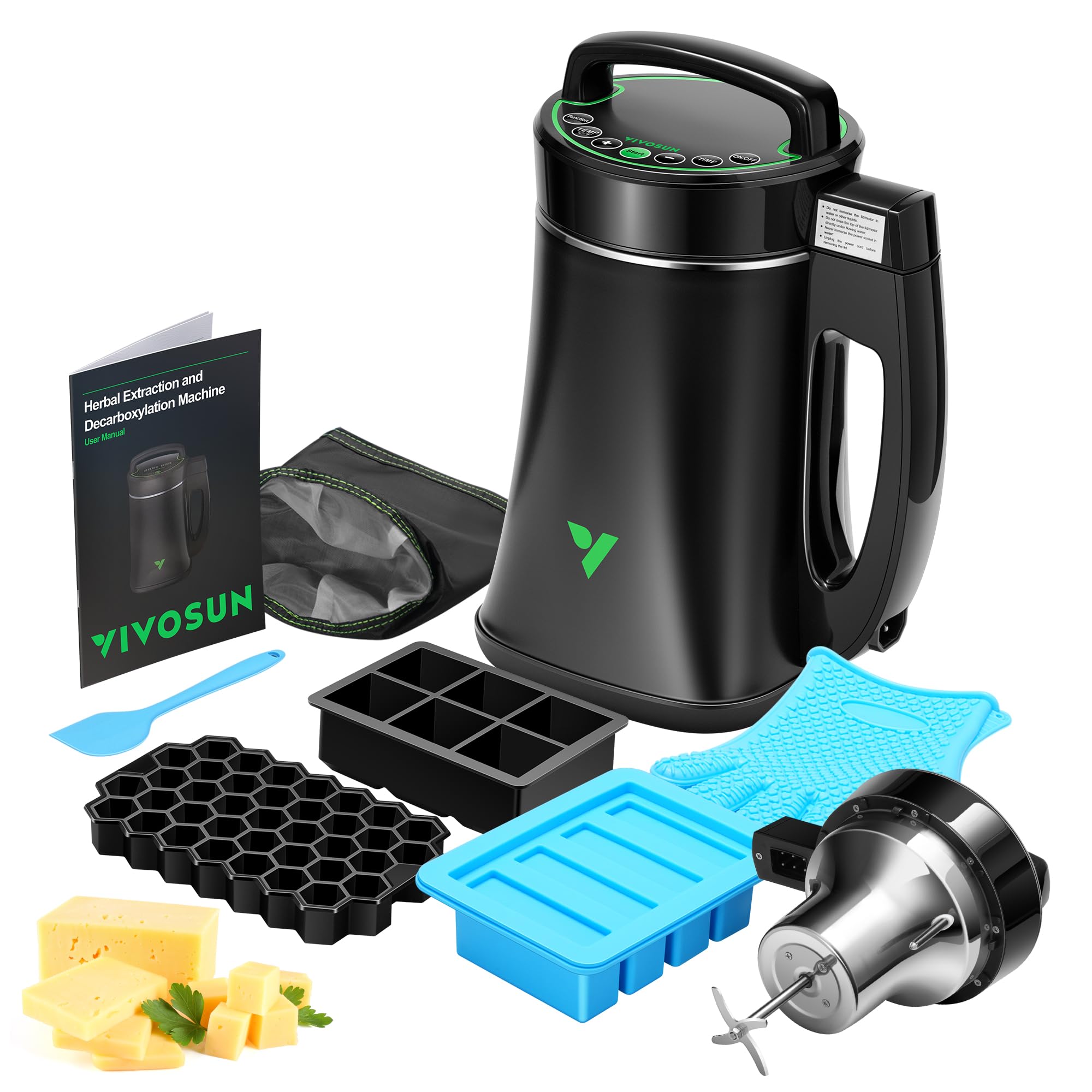 VIVOSUN Herbal Decarb & Infuse Machine front view for compact kitchen efficiency.
