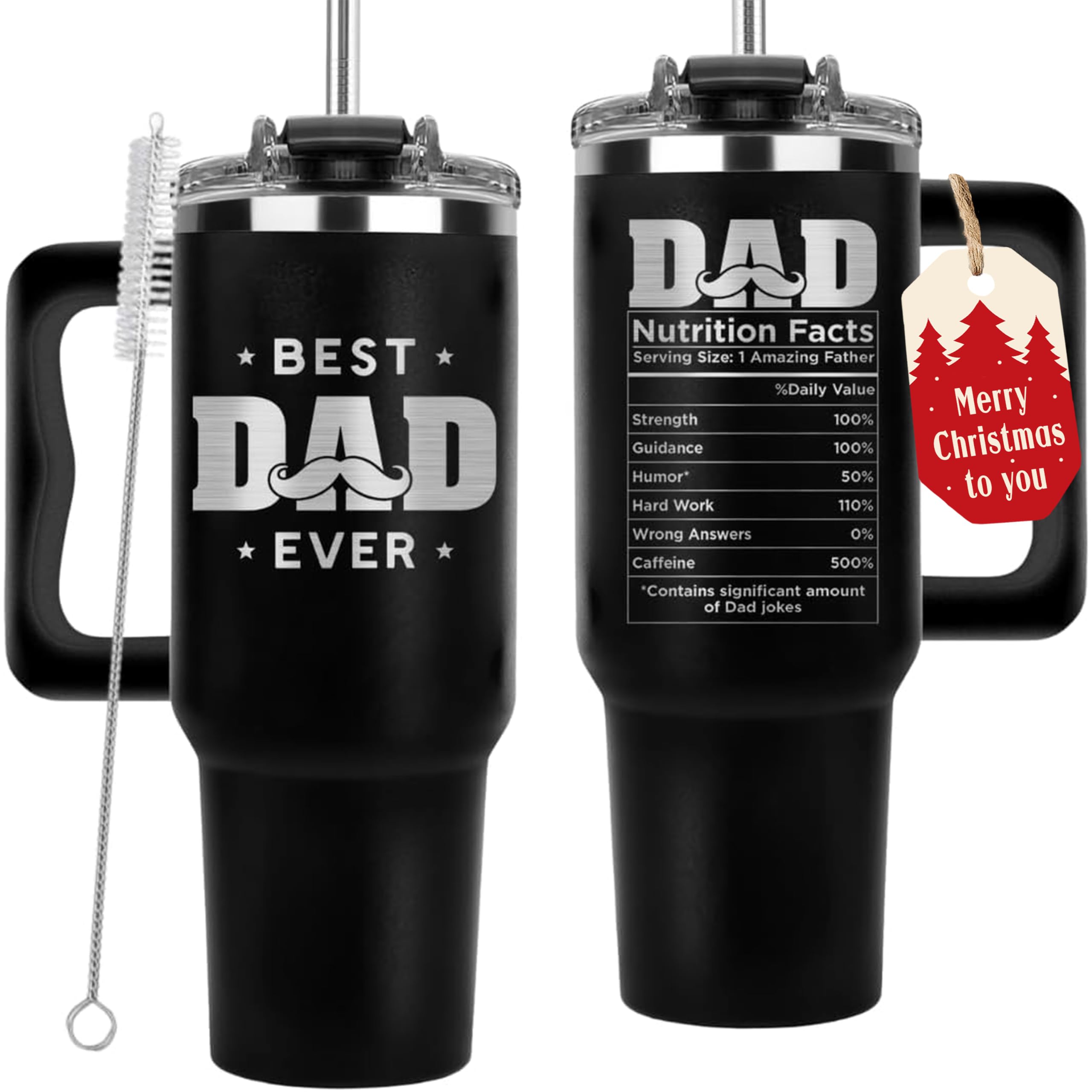 Vivulla68 Best Dad Ever 40oz tumbler front view highlights durability for daily use