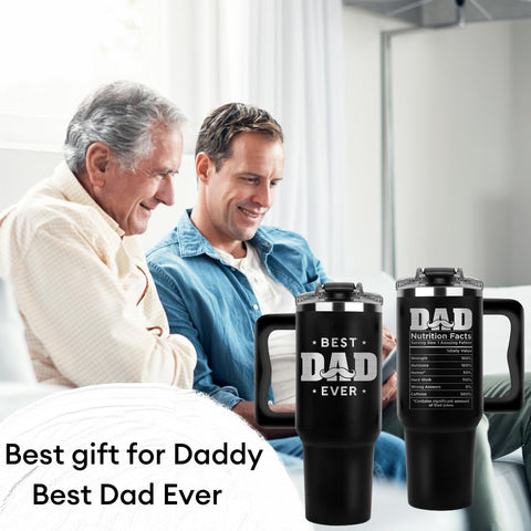 Vivulla68 Best Dad Ever 40oz tumbler lid closeup reveals secure spill-resistant design
